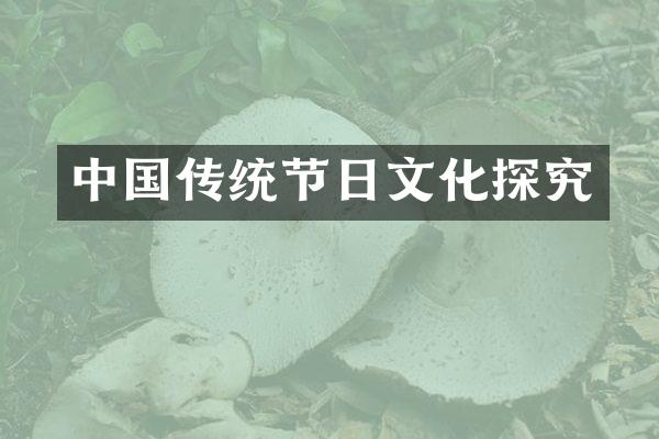 中国传统节日文化探究