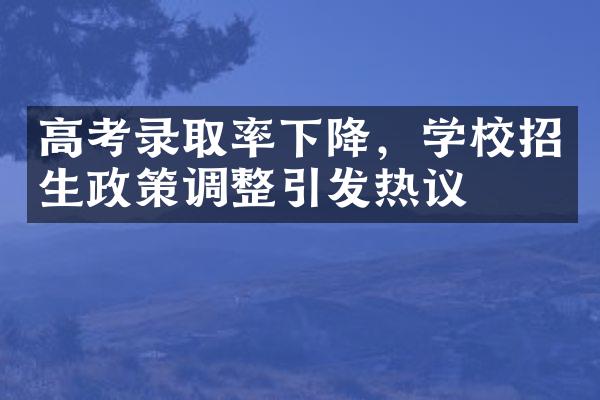 高考录取率下降，学校招生政策调整引发热议