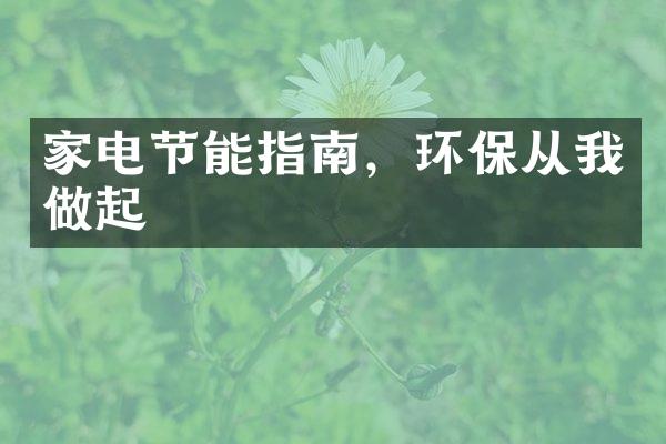 家电节能指南，环保从我做起