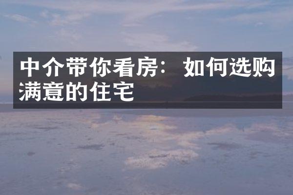 中介带你看房：如何选购满意的住宅