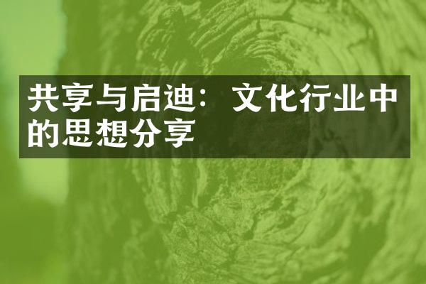 共享与启迪：文化行业中的思想分享