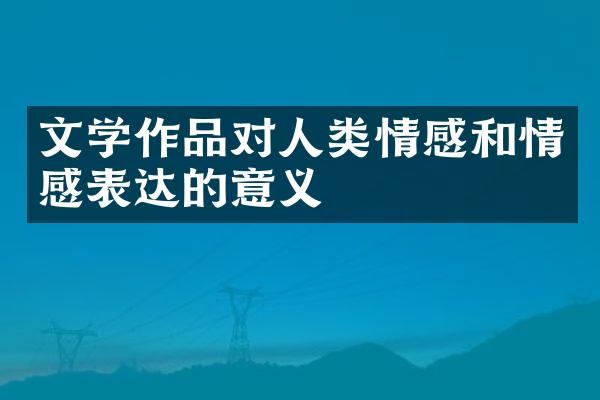 文学作品对人类情感和情感表达的意义