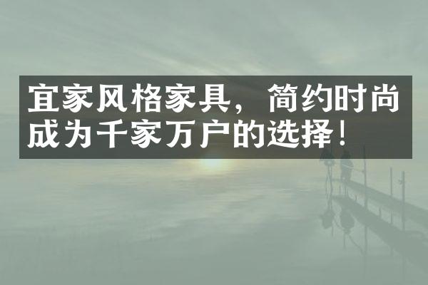 宜家风格家具，简约时尚成为千家万户的选择！