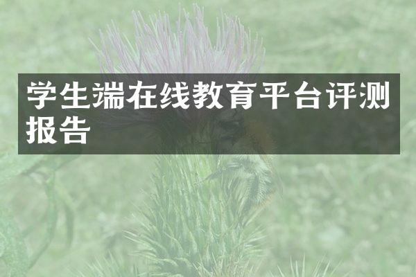 学生端在线教育平台评测报告