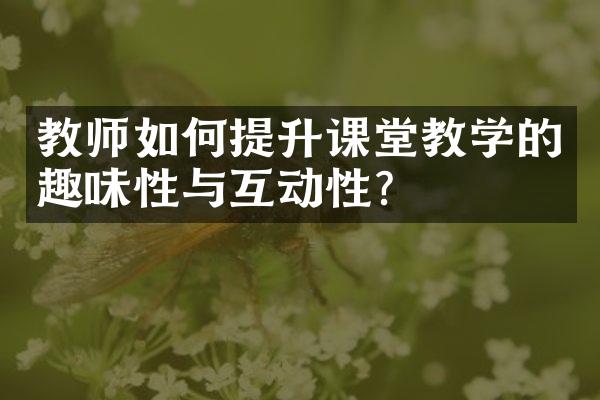 教师如何提升课堂教学的趣味性与互动性？