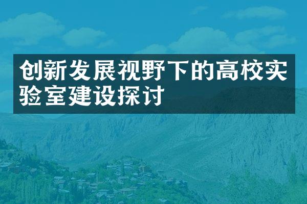 创新发展视野下的高校实验室建设探讨