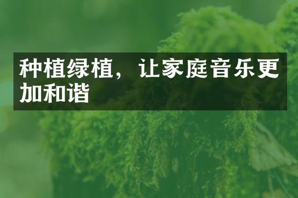 种植绿植，让家庭音乐更加和谐