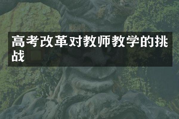 高考改革对教师教学的挑战