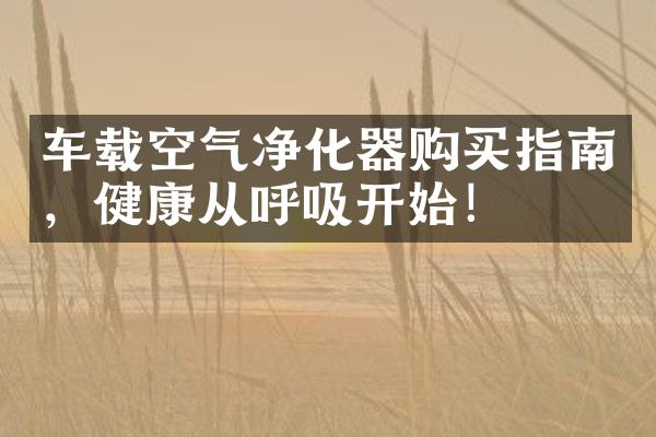 车载空气净化器购买指南，健康从呼吸开始！