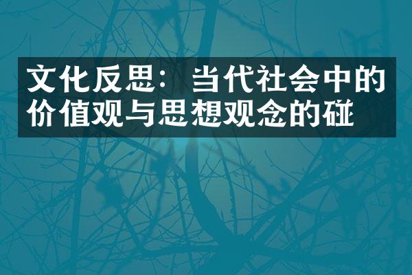 文化反思：当代社会中的价值观与思想观念的碰撞