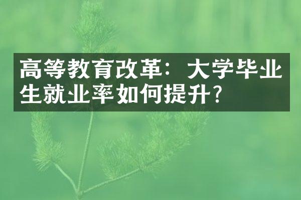 高等教育改革：大学毕业生就业率如何提升？