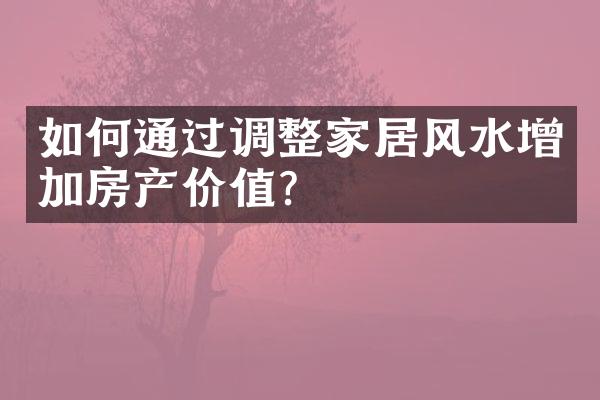 如何通过调整家居风水增加房产价值？