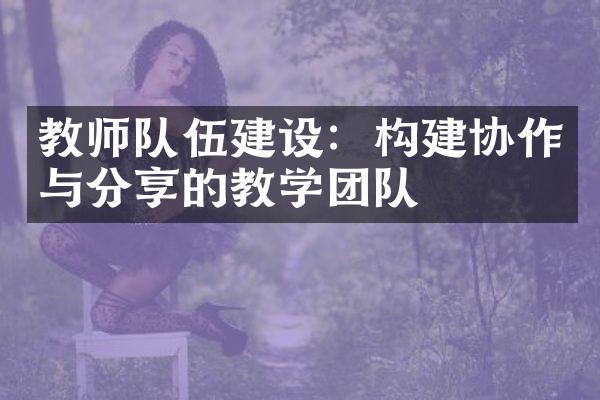 教师队伍建设：构建协作与分享的教学团队