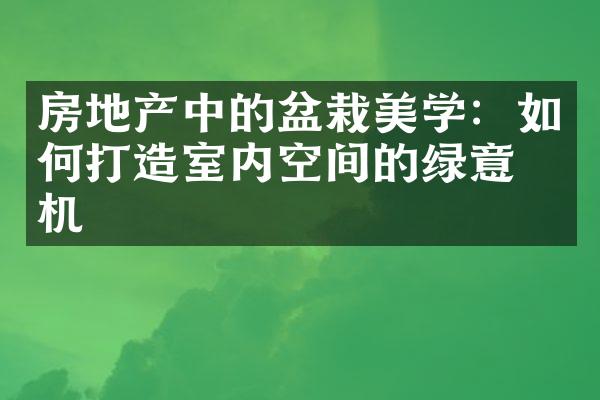 房地产中的盆栽美学：如何打造室内空间的绿意生机