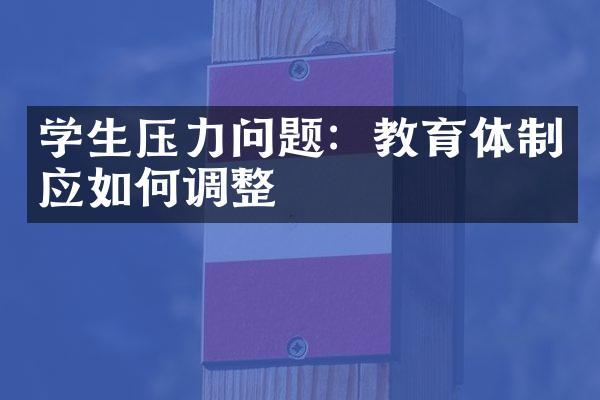 学生压力问题：教育体制应如何调整