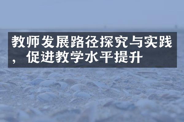 教师发展路径探究与实践，促进教学水平提升