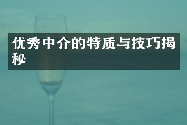 优秀中介的特质与技巧揭秘