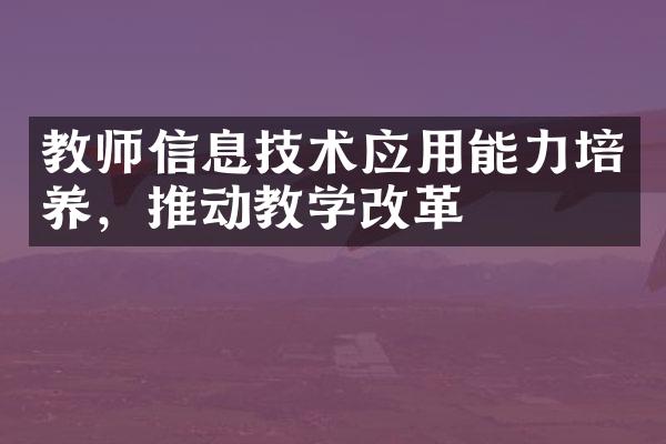 教师信息技术应用能力培养，推动教学改革