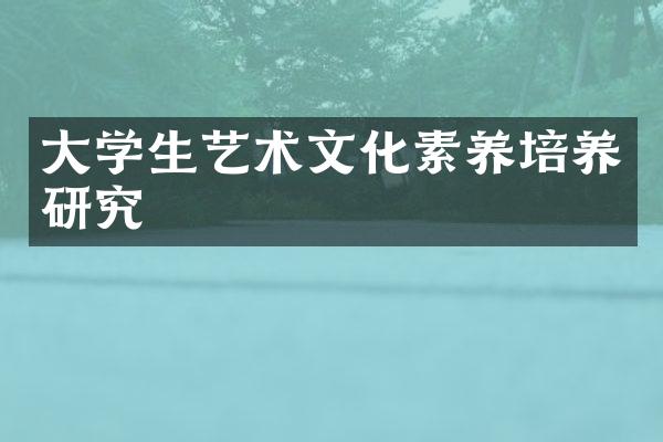 大学生艺术文化素养培养研究