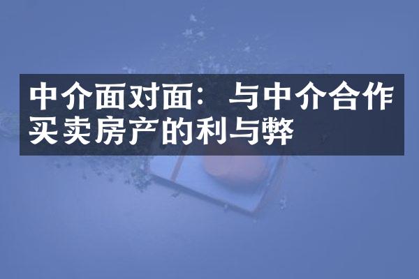 中介面对面：与中介合作买卖房产的利与弊