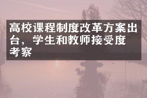 高校课程制度改革方案出台，学生和教师接受度待考察