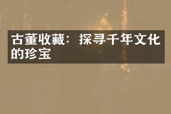 古董收藏：探寻千年文化的珍宝