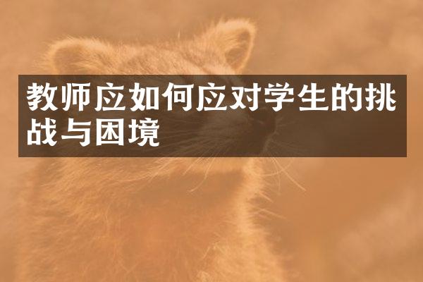 教师应如何应对学生的挑战与困境