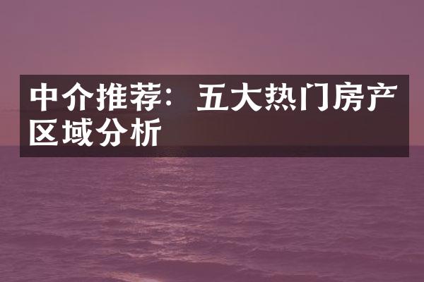 中介推荐：五大热门房产区域分析