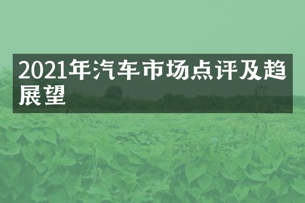 2021年汽车市场点评及趋势展望