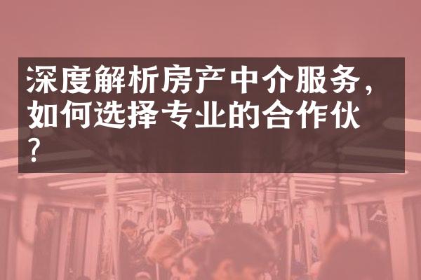 深度解析房产中介服务，如何选择专业的合作伙伴？