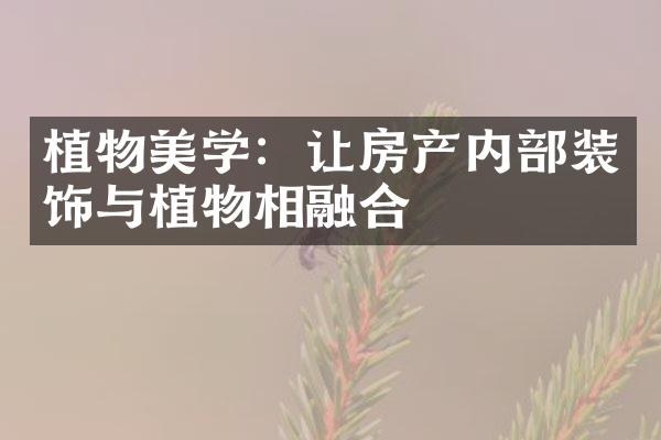 植物美学：让房产内部装饰与植物相融合