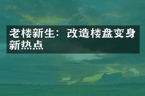 老楼新生：改造楼盘变身新热点