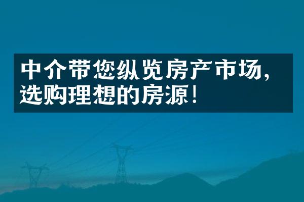 中介带您纵览房产市场，选购理想的房源！