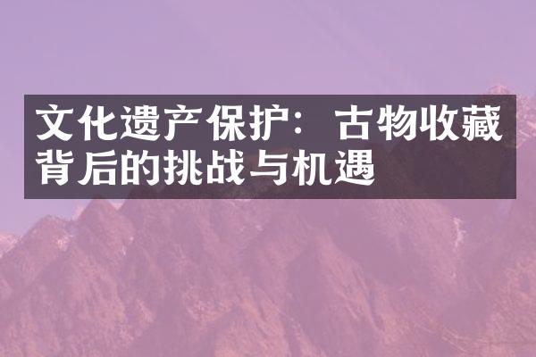 文化遗产保护：古物收藏背后的挑战与机遇