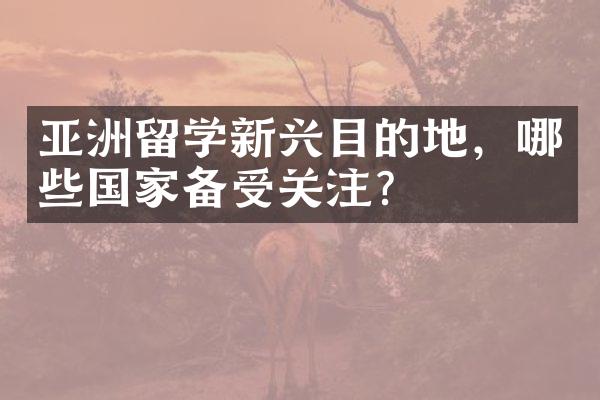 亚洲留学新兴目的地，哪些国家备受关注？