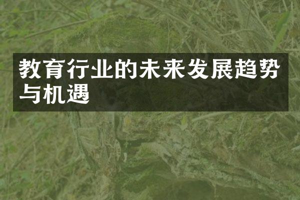 教育行业的未来发展趋势与机遇