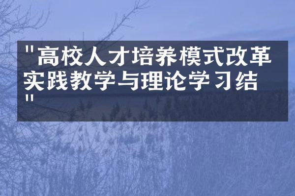 "高校人才培养模式改革：实践教学与理论学习结合"