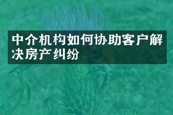 中介机构如何协助客户解决房产纠纷