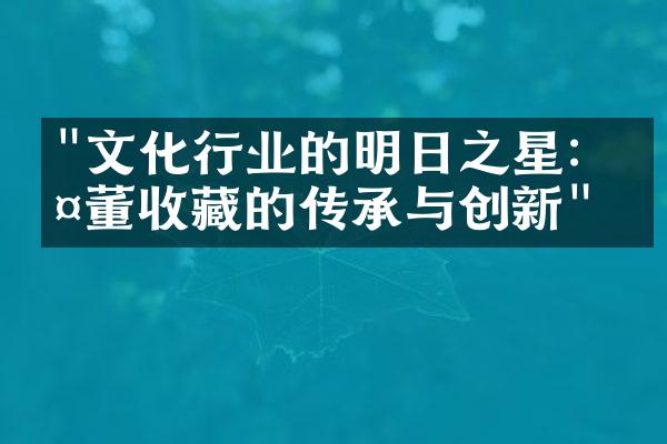 "文化行业的明日之星：古董收藏的传承与创新"