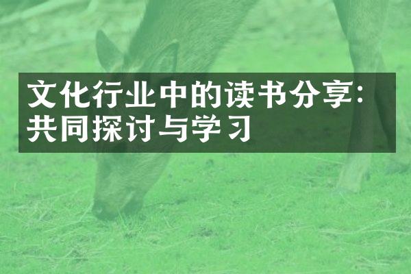 文化行业中的读书分享：共同探讨与学习