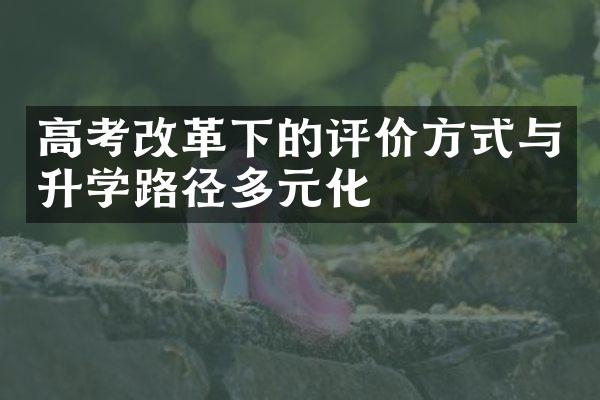 高考改革下的评价方式与升学路径多元化