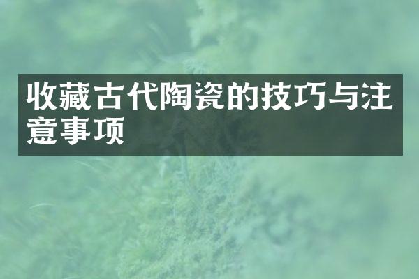 收藏古代陶瓷的技巧与注意事项