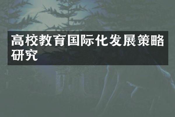 高校教育国际化发展策略研究