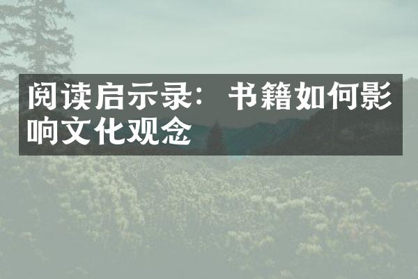 阅读启示录：书籍如何影响文化观念