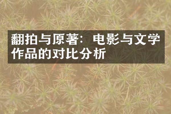 翻拍与原著：电影与文学作品的对比分析