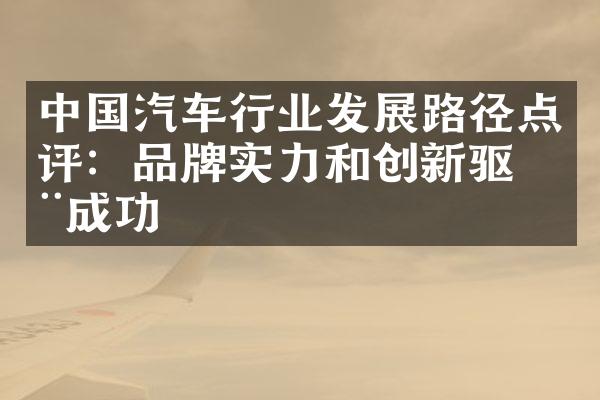 中国汽车行业发展路径点评：品牌实力和创新驱动成功