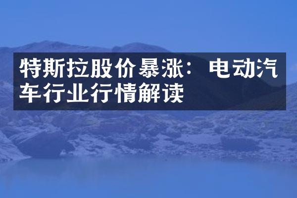 特斯拉股价暴涨：电动汽车行业行情解读