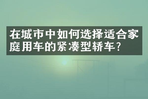 在城市中如何选择适合家庭用车的紧凑型轿车？