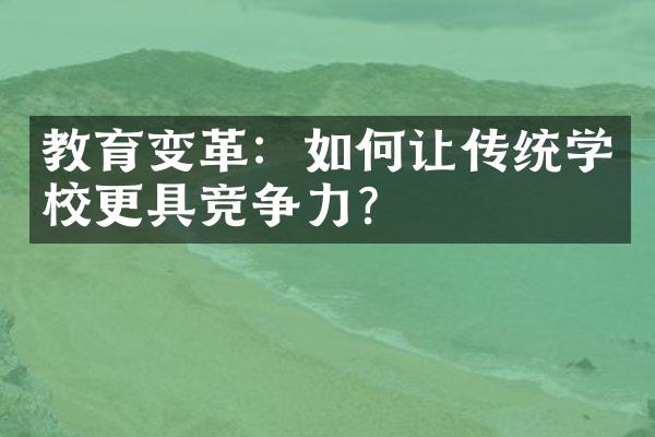 教育变革：如何让传统学校更具竞争力？