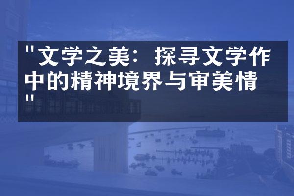 "文学之美：探寻文学作品中的精神境界与审美情感"